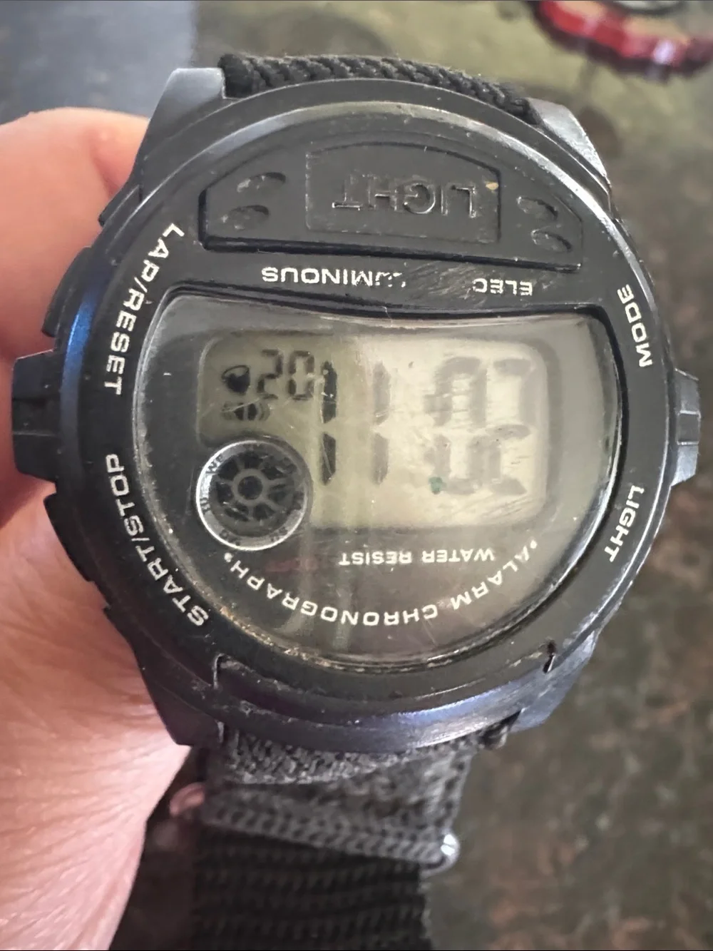 Black Digital Sports Stopwatch Watch - Water Resistant. Works